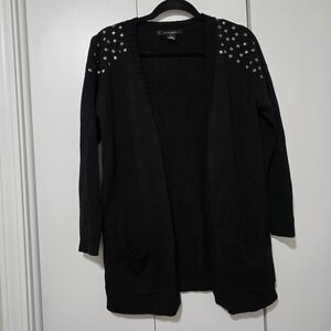 89th & Madison Black Cardigan with Silver Studs